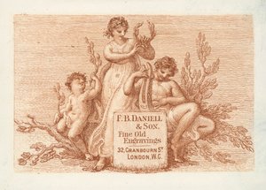 Tarjeta comercial de F B Daniell  Son, grabados antiguos, Londres (grabado) de English School