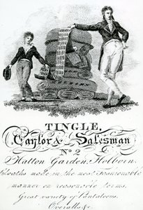 Tarjeta comercial de Tingle, Taylor y Salesman, No 2 Hatton Garden, Holborn de English School
