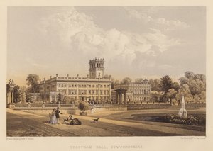 Trentham Hall, Staffordshire (aguatinta) de English School