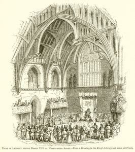 Juicio de Lambert ante Enrique VIII en la Abadía de Westminster de English School