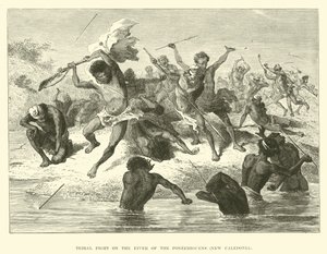 Lucha tribal en el río de los Ponerihouens, Nueva Caledonia de English School