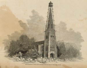 Observatorio Trigonométrico erigido sobre la aguja de la Iglesia de Wimbledon de English School