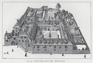 Trinity Hall alrededor de 1688, después de Loggan de English School