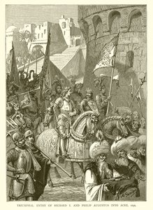 Entrada Triunfal de Ricardo I y Felipe Augusto en Acre, 1191 de English School
