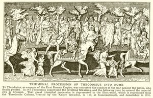 Procesión triunfal de Teodosio en Roma