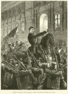 Trochu reuniendo a la Guardia Nacional fuera del Hotel de Ville, octubre 1870 de English School