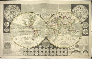 Mapa del mundo de dos hemisferios