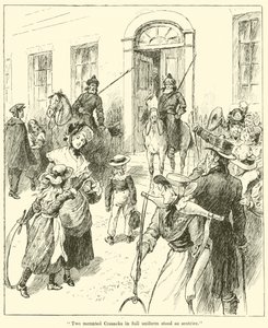 "Dos cosacos montados en uniforme completo estaban de centinelas" de English School