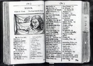 Dos páginas de Orbis Sensualium Pictus por Comenius, 1659 de English School