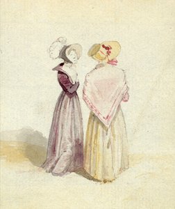 Dos mujeres con sombreros, c.1825 de English School