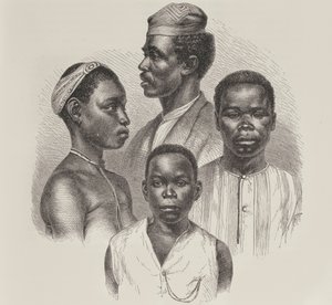 Tipos de la Costa de Loango, de La Historia de la Humanidad, Vol.III, por Prof. Friedrich Ratzel, 1898 de English School