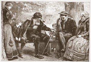 Bajo los tilos, ilustración de La Historia del Protestantismo de James Aitken Wylie (1808-1890), pub. 1878 de English School