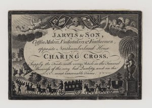 Tarjeta comercial de funerarios, Jarvis y Hijo de English School