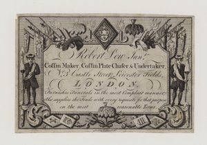 Tarjeta comercial de funerarios, Robert Low Junior de English School