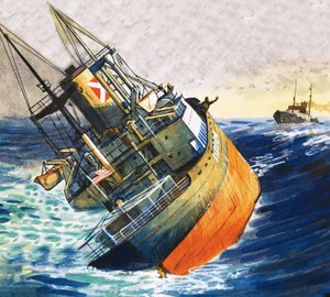 Barco no identificado en peligro inminente de hundirse de English School
