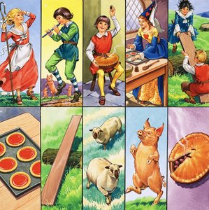 Montaje no identificado de personajes de rimas infantiles de English School