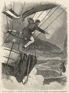 En un globo; Un combate en las nubes entre dos aeronautas franceses y prusianos de English School