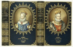 Cubierta superior con dos retratos ovalados de Ana de Austria y Luis XIII, 1865 de English School