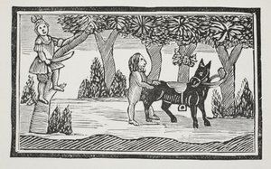 Valentín y Orson, ilustración de Chap-books del Siglo XVIII de John Ashton, pub. 1882 de English School