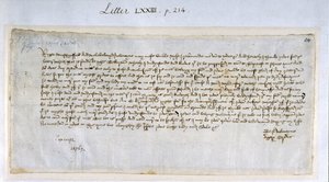 Carta de San Valentín de Margery Brews a John Paston III, febrero de 1477 (pluma y tinta sobre papel) de English School