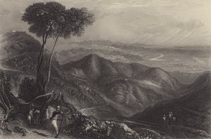 Valle del Doon, montañas del Himalaya (grabado) de English School