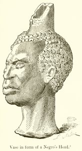 Jarrón con forma de cabeza de negro (grabado)