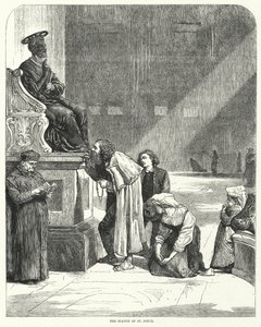 Vaticano, San Pedro, besando los dedos del pie de la estatua de San Pedro de English School