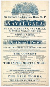 Jardines de Vauxhall, Gran Gala Naval, Almirante Sir Edward Codrington de English School
