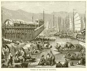 Barcos en el puerto de Shanghái