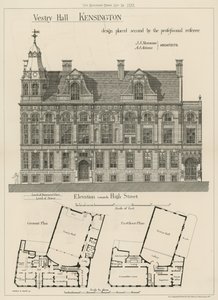 Vestry Hall, Kensington, diseño colocado en segundo lugar por el árbitro profesional de English School