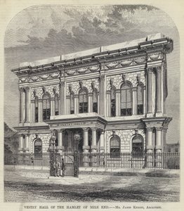 Vestry Hall del Hamlet de Mile End (grabado) de English School