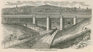 Viaducto sobre el Gran Ferrocarril del Norte, Londres de English School