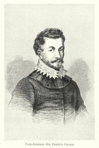Vicealmirante Sir Francis Drake (grabado) de English School