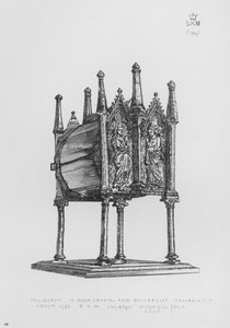 Museo Victoria y Alberto: Relicario, en cristal de roca y plata dorada, italiano, alrededor de 1350 de English School