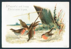 Tarjeta victoriana de Navidad - Una Navidad pacífica y feliz para ti