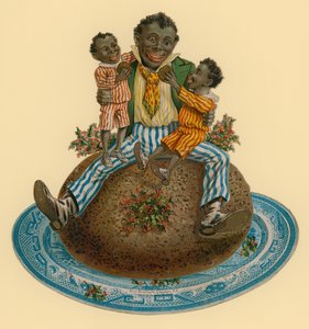 Ilustración de pudín navideño victoriano
