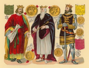 Recorte victoriano: Rey Juan, Rey Eduardo I, Rey Enrique III