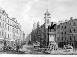 Vista en Charing Cross hacia Northumberland House, 1795 de English School