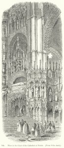 Vista del Coro de la Catedral de Toledo (grabado) de English School