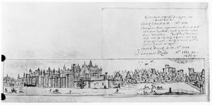 Vista del Palacio de Hampton Court de English School