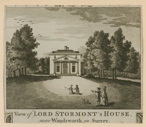 Vista de la casa de Lord Stormont cerca de Wandsworth en Surrey de English School