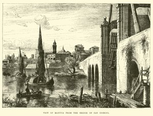 Vista de Mantua desde el Puente de San Giorgio de English School