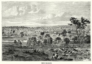 Vista de Melbourne (grabado) de English School