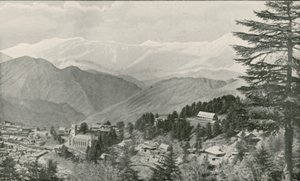 Vista de Simla, la sede de verano del Gobierno Indio de English School