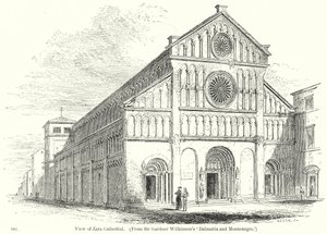 Vista de la catedral de Zara (grabado) de English School
