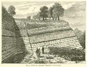 Vista de una sección de cantera o corte de English School