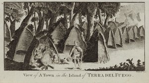 Vista de una ciudad en la isla de Tierra del Fuego de English School