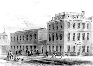 Vista del Lado Este de Soho Square, 1850 de English School