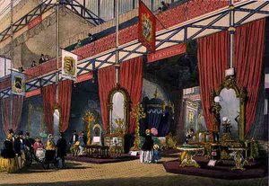 Vista de la sección de muebles de la Gran Exposición de 1851, de 