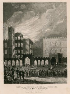 Vista de las Casas de los Lores y los Comunes, Destruidas por el Fuego el 16 de Octubre de 1834